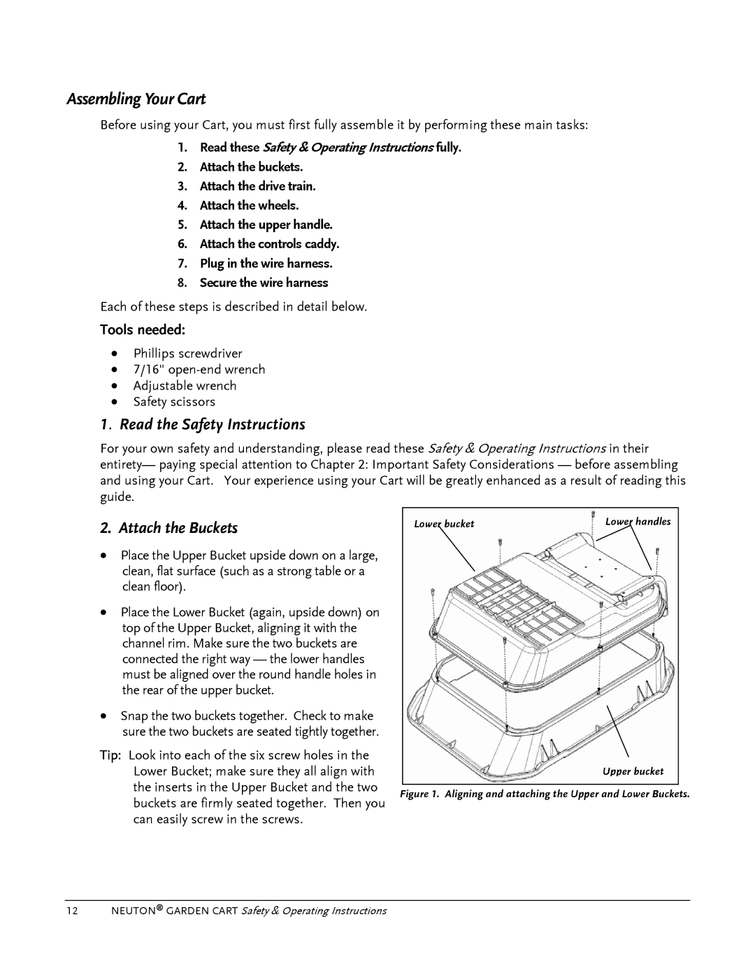 Country Home Products Garden Cart Assembling Your Cart, Read these Safety & Operating Instructions fully 