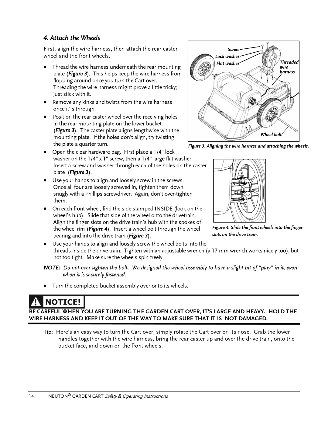 Country Home Products Garden Cart operating instructions Attach the Wheels 