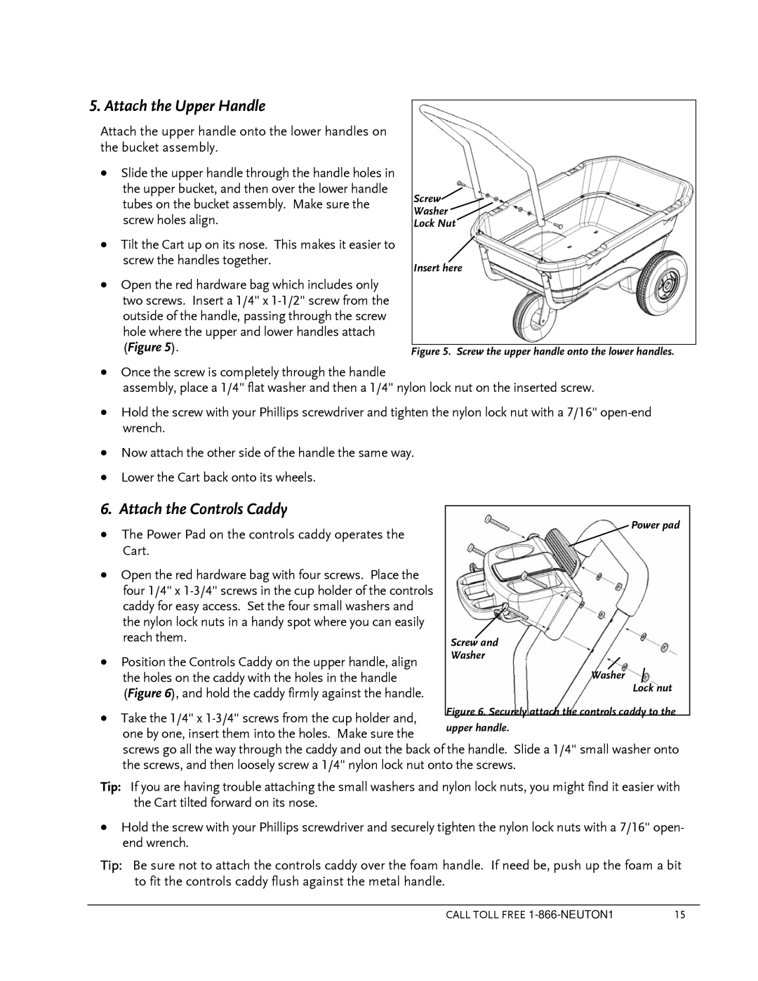 Country Home Products Garden Cart operating instructions Attach the Upper Handle 