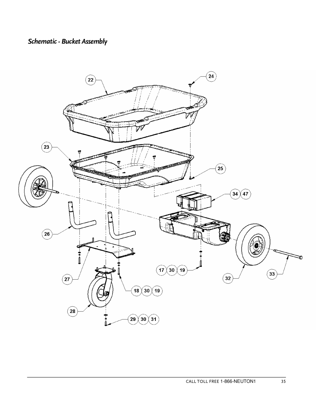 Country Home Products Garden Cart operating instructions Schematic Bucket Assembly 