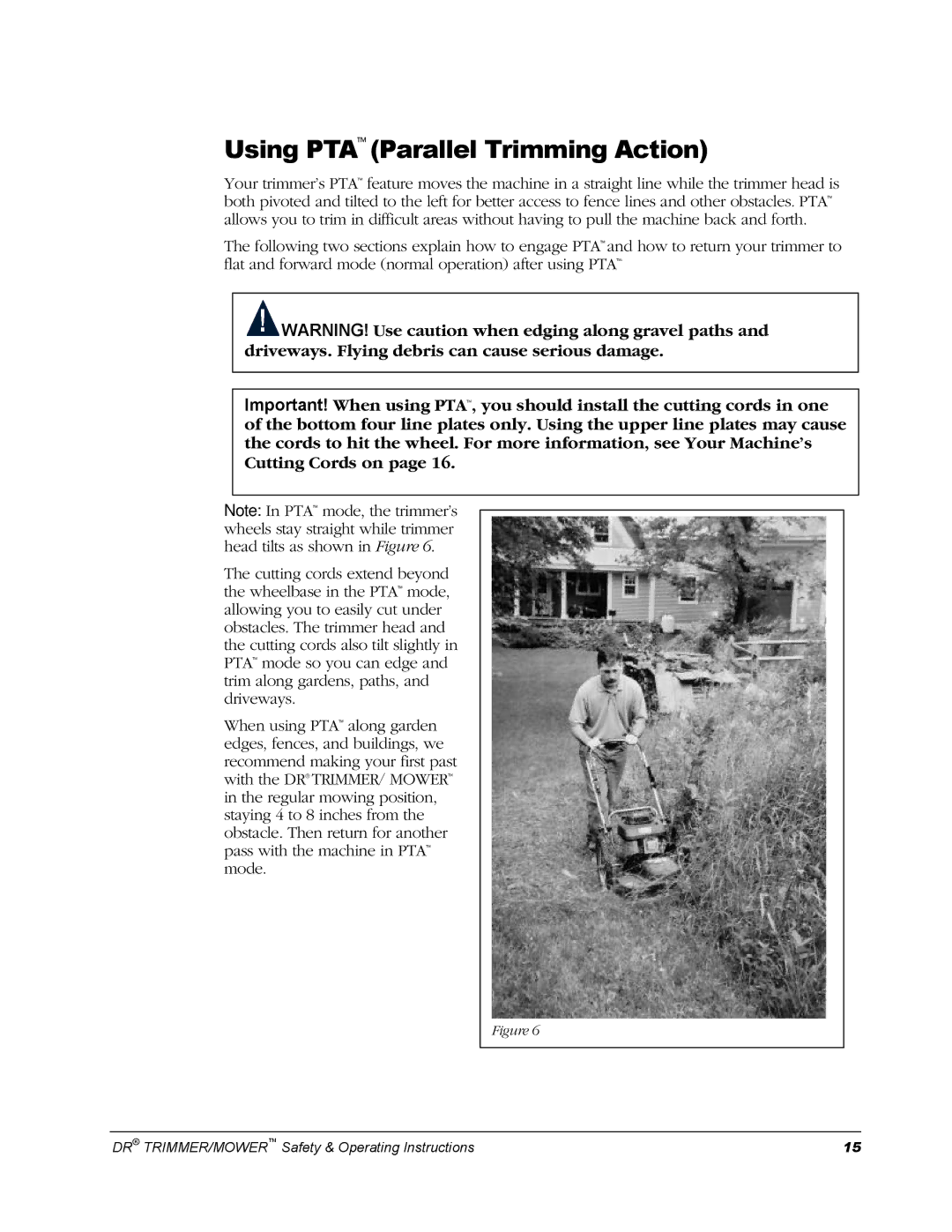 Country Home Products Men's Trimmer operating instructions Using PTA Parallel Trimming Action 