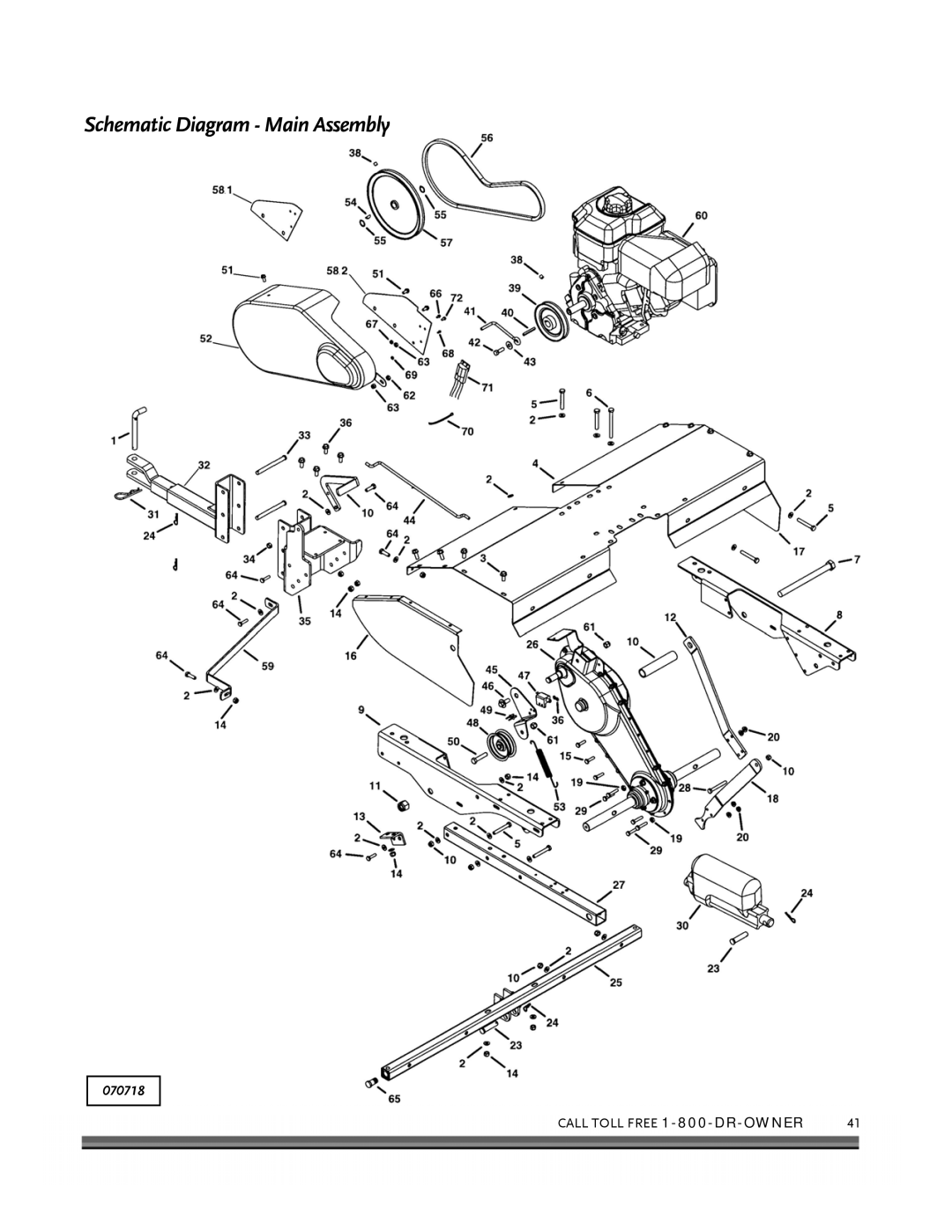 Country Home Products ROTO-HOGTM manual Schematic Diagram Main Assembly 