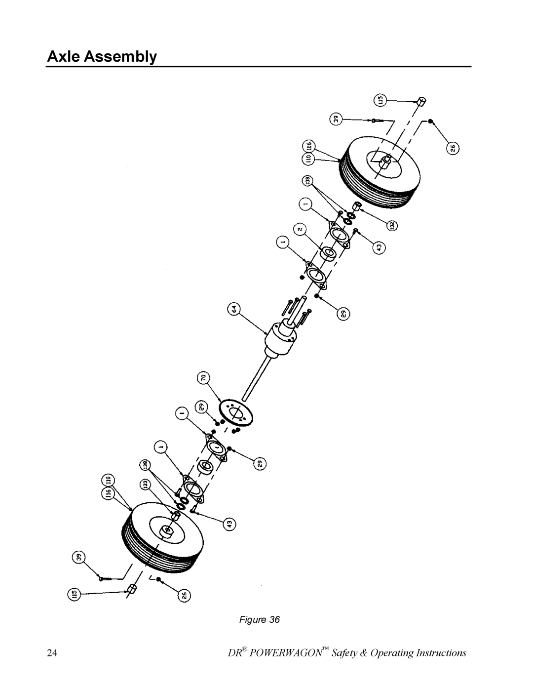 Country Home Products SUBURBANTM owner manual Axle Assembly 