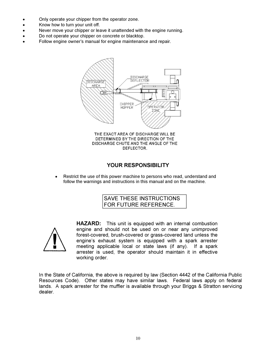 Country Home Products TLC18-CHP instruction manual Your Responsibility, For Future Reference 