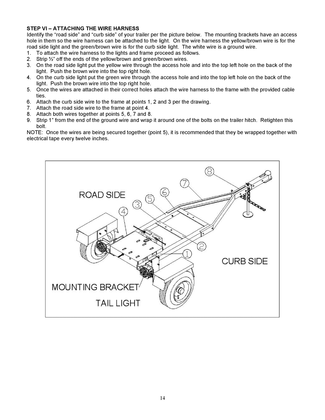 Country Home Products TLC18-CHP instruction manual Step VI Attaching the Wire Harness 