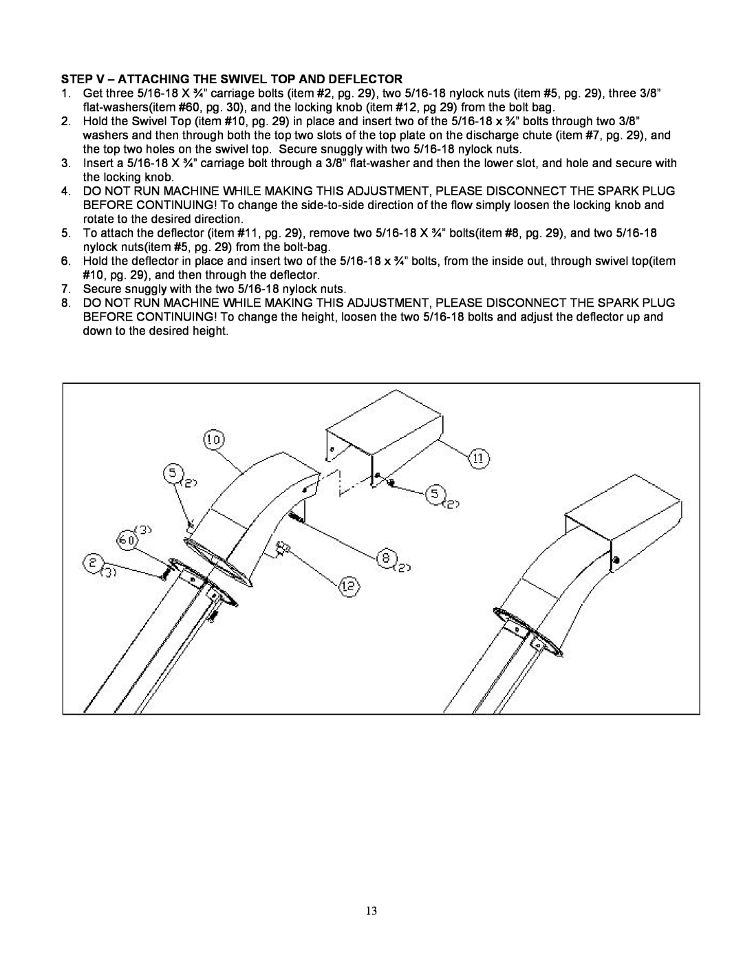 Country Home Products TLC18-CHP instruction manual Step V - Attaching The Swivel Top And Deflector 