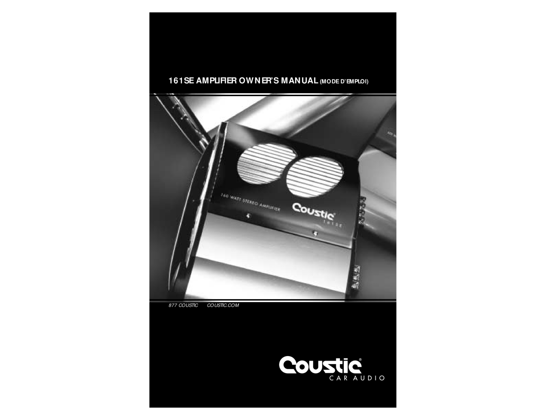 Coustic 161SE owner manual Coustic 