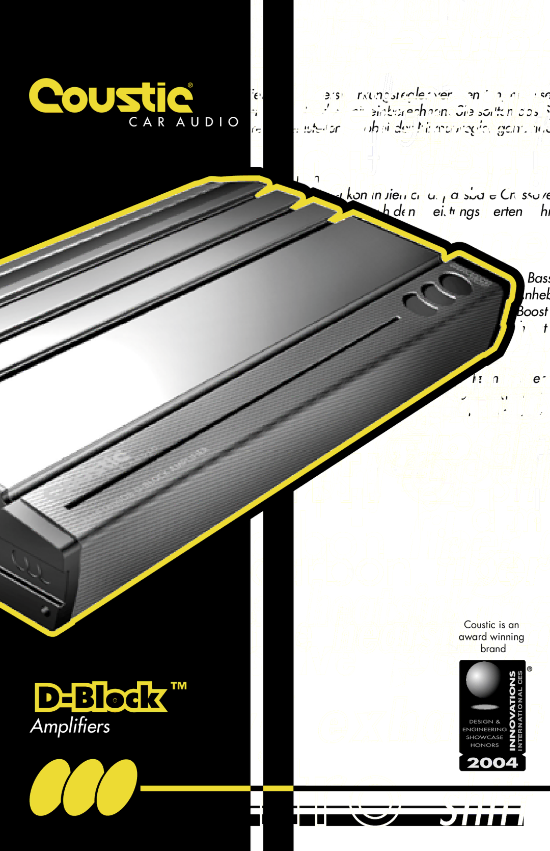 Coustic D-block Systemeinstellung CROSSOVER-ANPASSUNG, Auswahl der Crossover-Frequenz Freq, Bass-Boost-Regler Bass Boost 