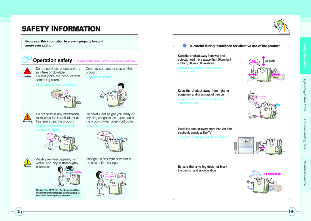 Coway AP-1005AH user manual Do not put finger or debris, Air intake or blowhole Product, Something sharp 