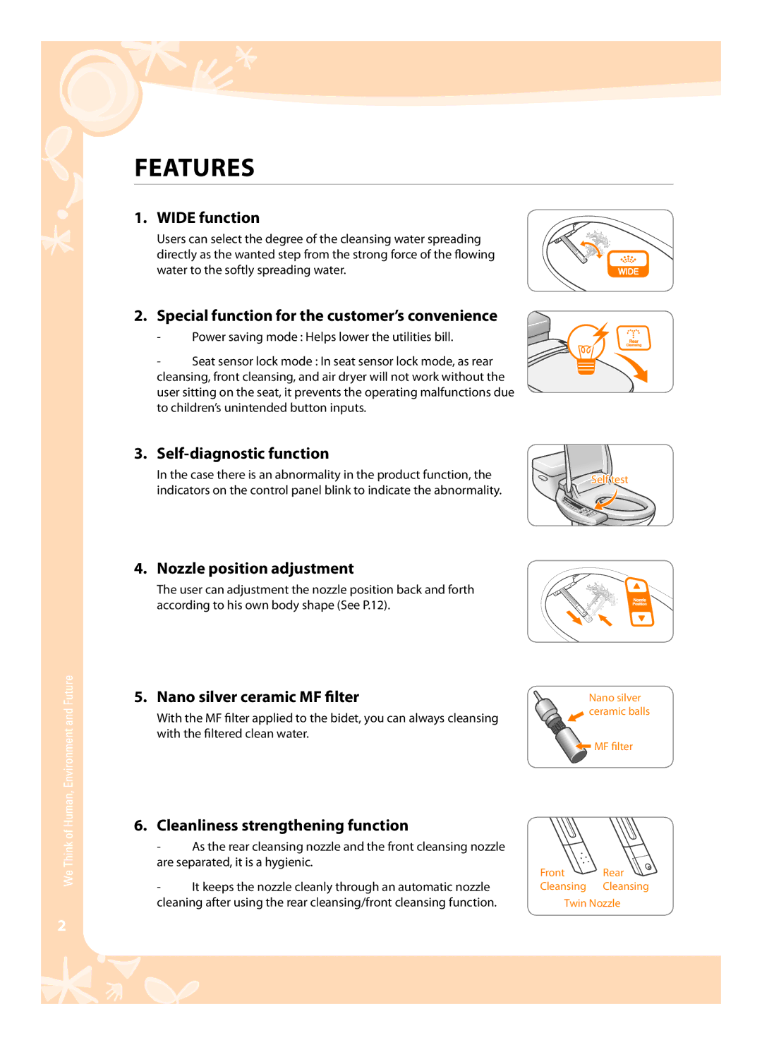 Coway BA07-E, BA07-R user manual Features 