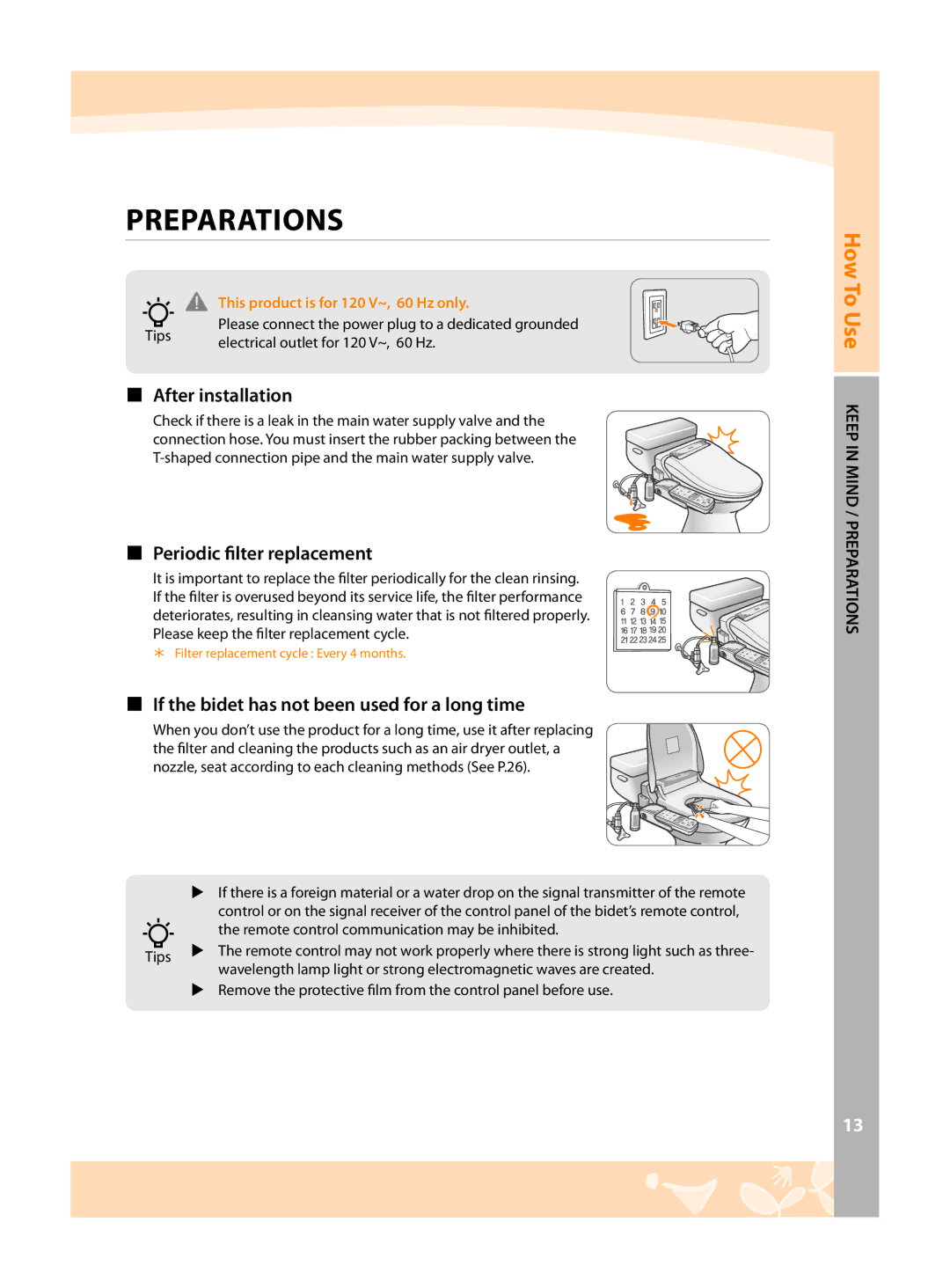 Coway BA08-AE, BA08-AR warranty Preparations,  After installation,  Periodic filter replacement 