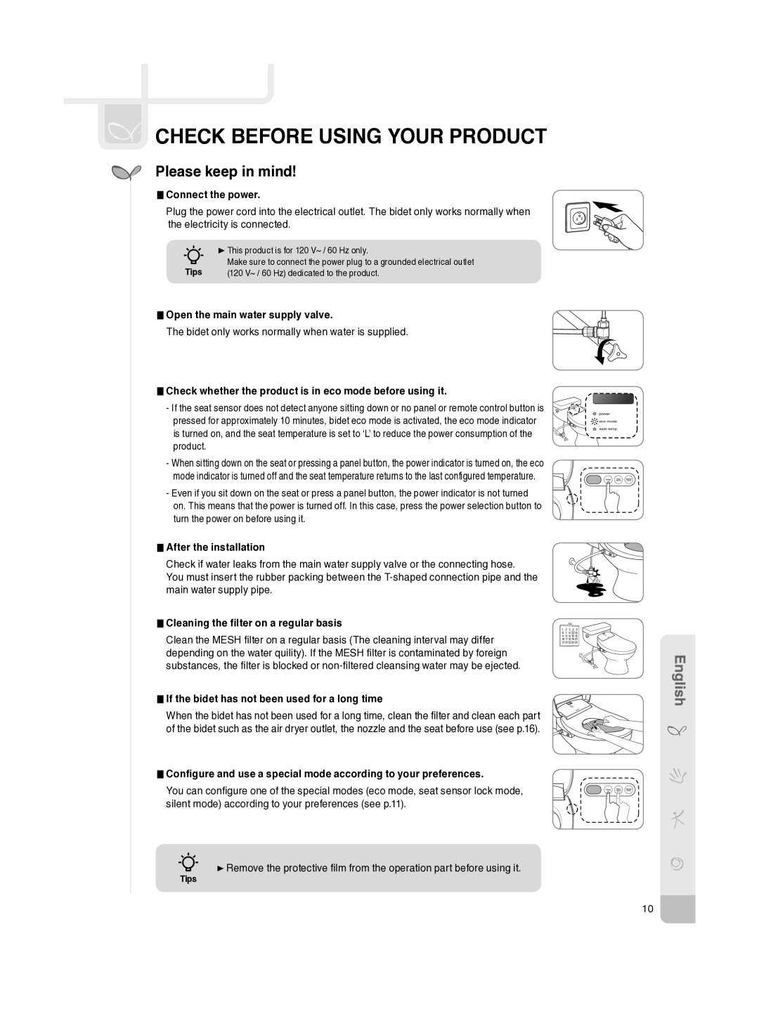 Coway BA13-AR, BA13-BE, BA13-AE, BA13-BR manual Check before using your product, Please keep in mind 