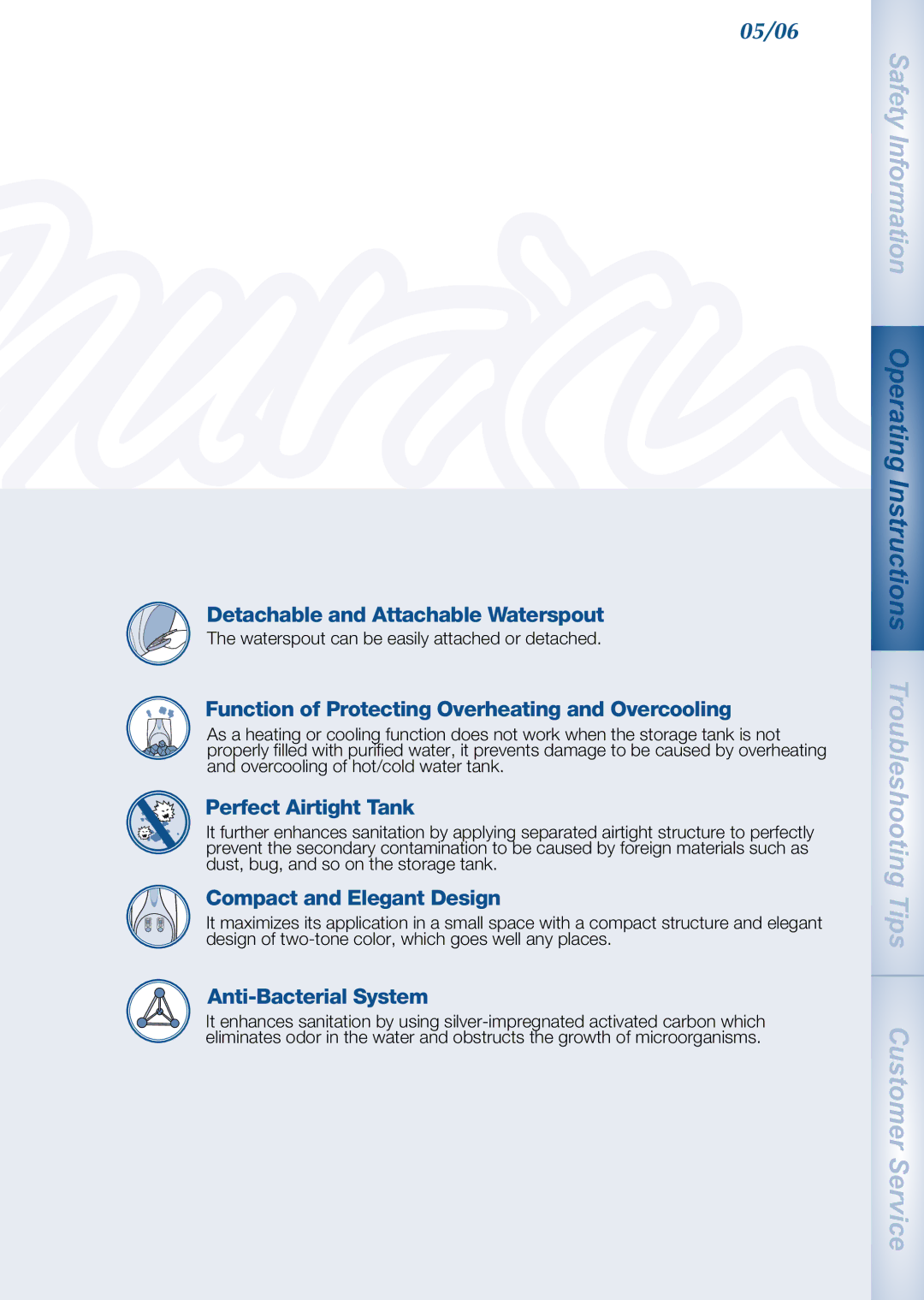 Coway CHP-01BR, CHP-01BU, CHP-01BL manual Safety Information 