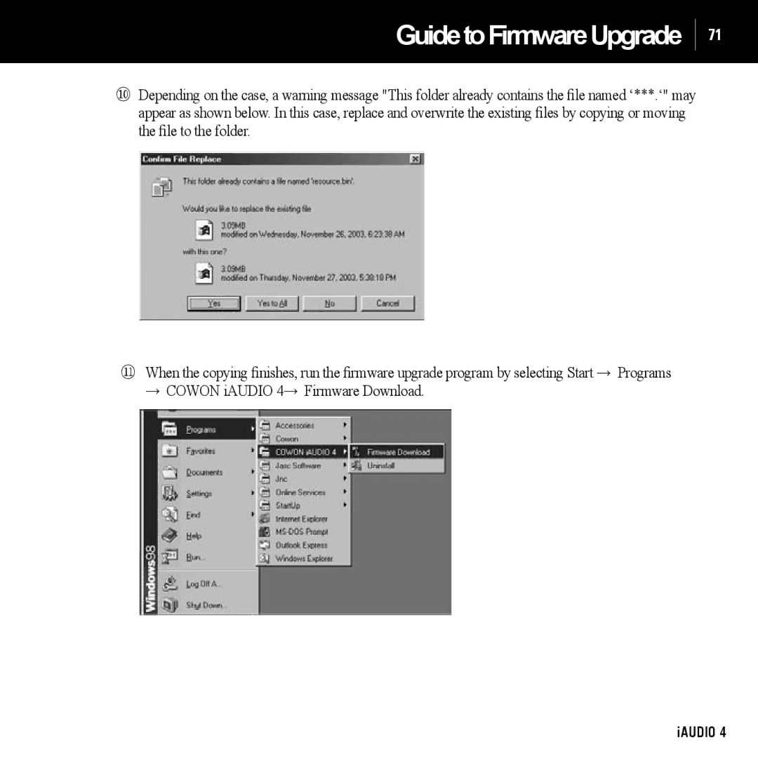 Cowon Systems 4 manual GuidetoFirmwareUpgrade 