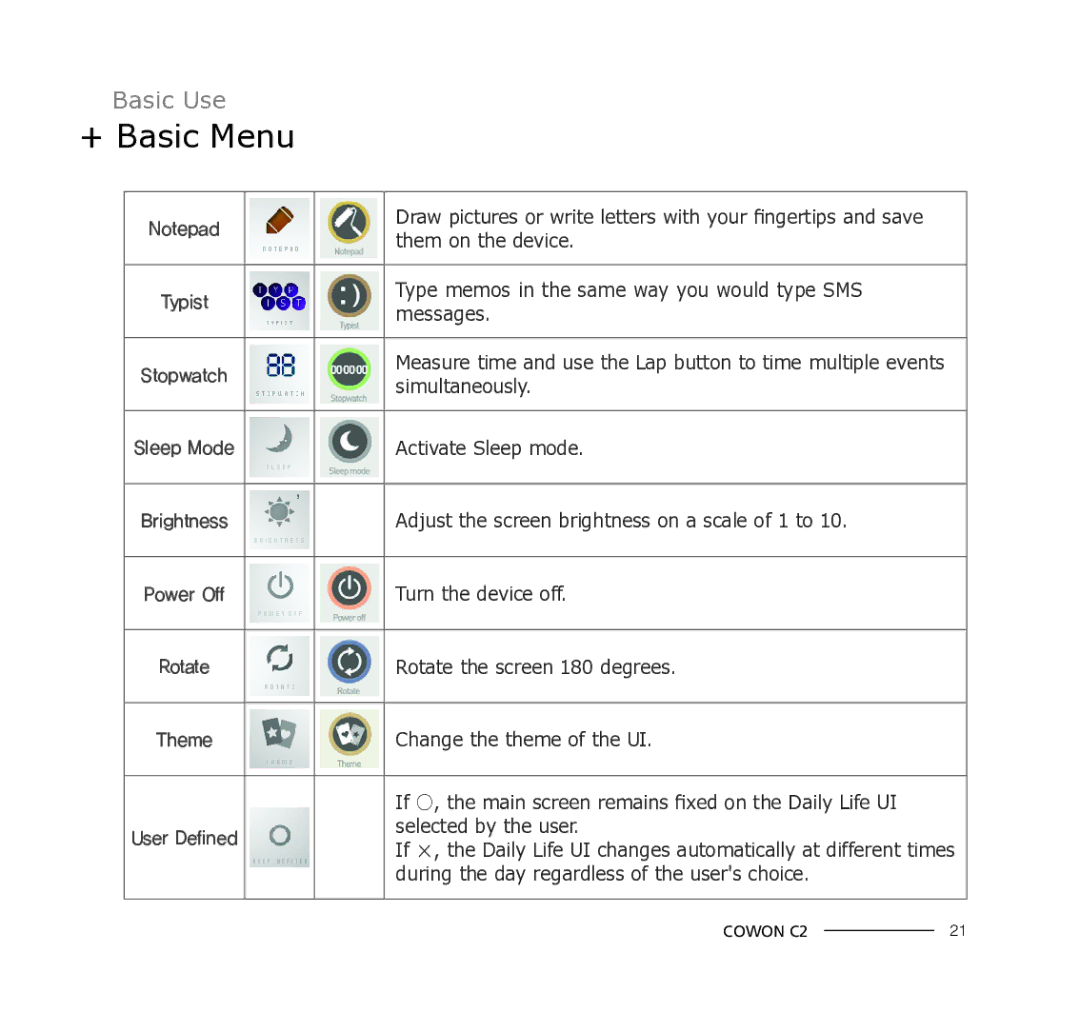 Cowon Systems C2 manual Them on the device 