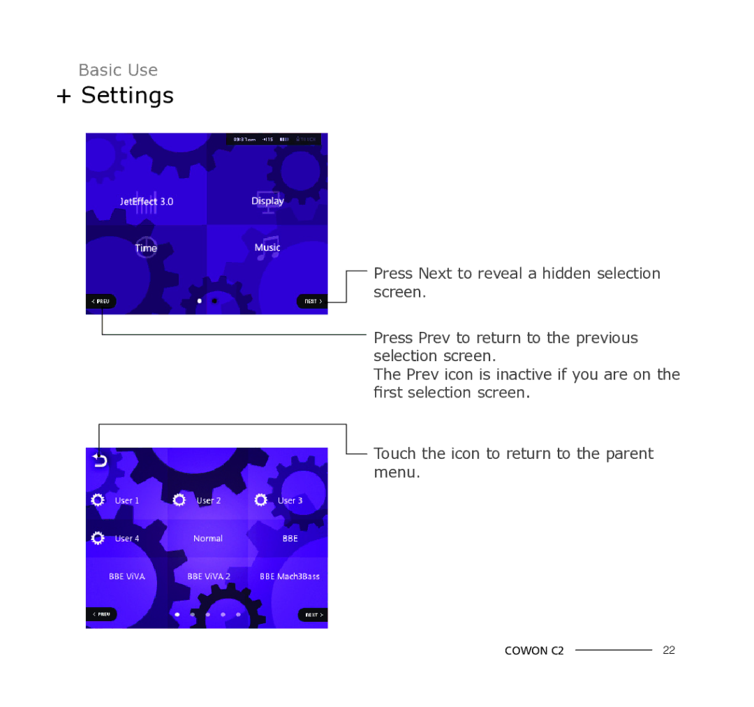 Cowon Systems C2 manual + Settings 