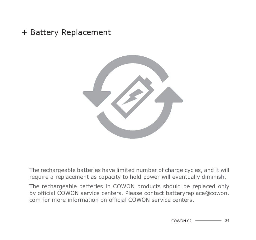 Cowon Systems C2 manual + Battery Replacement 