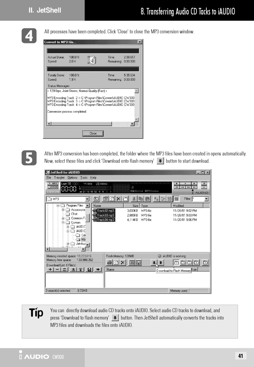 Cowon Systems CW300 user manual II. JetShell 