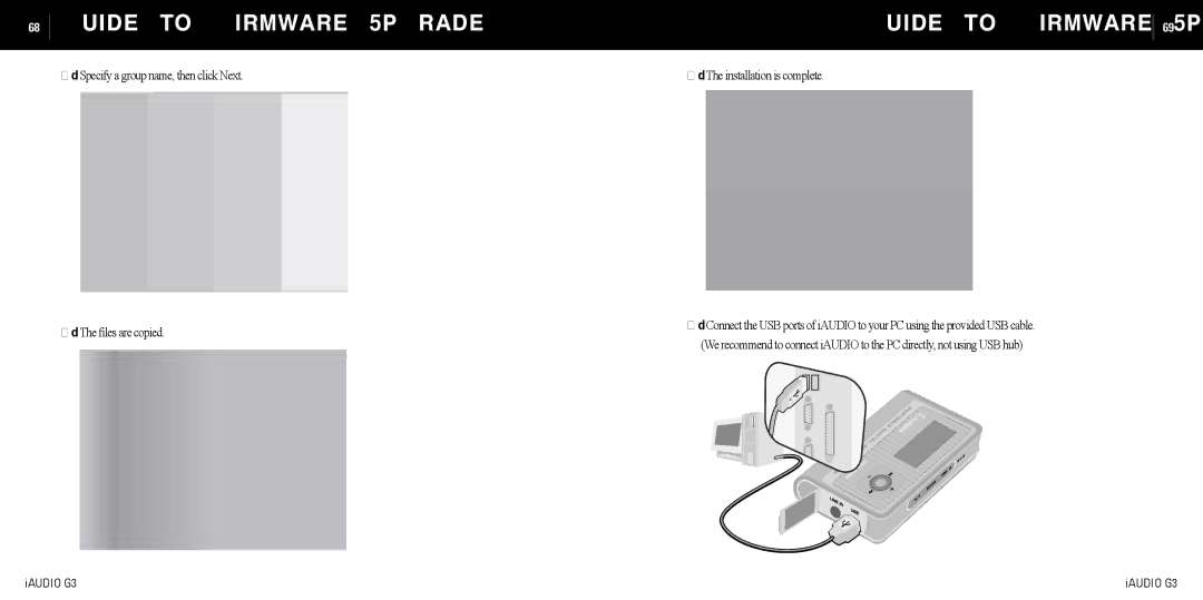 Cowon Systems iAUDIO G3 manual ⑥ The installation is complete 