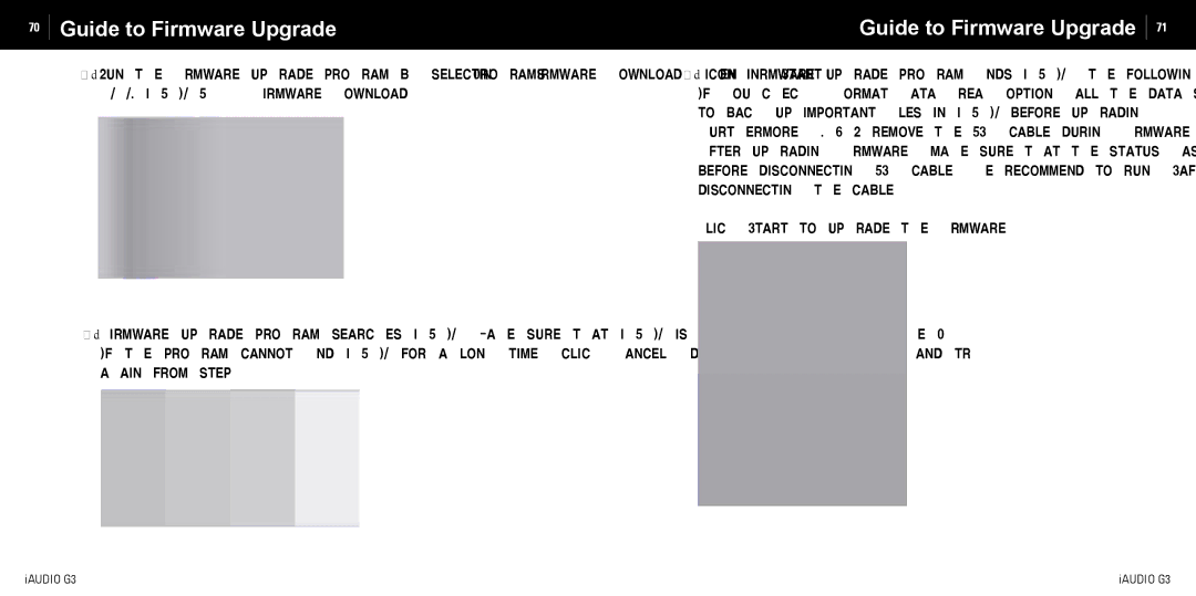 Cowon Systems iAUDIO G3 manual Guide to Firmware Upgrade 