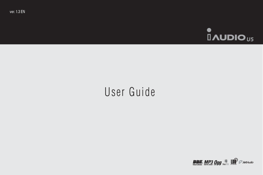 Cowon Systems iAUDIO U5 manual User Guide 