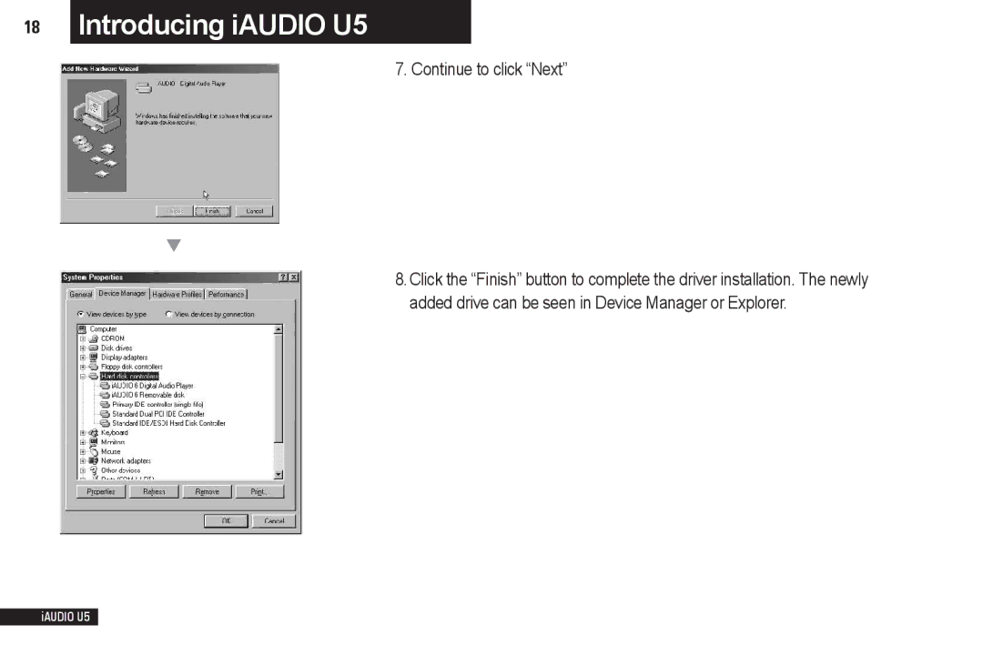 Cowon Systems iAUDIO U5 manual Continue to click Next 