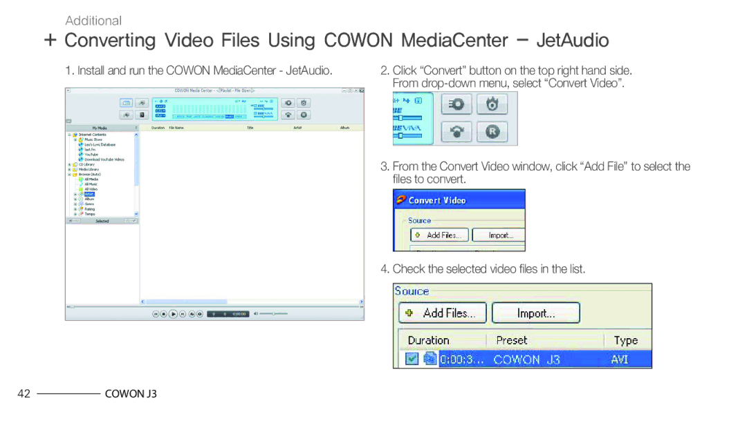 Cowon Systems J3 + Converting Video Files Using Cowon MediaCenter JetAudio, Install and run the Cowon MediaCenter JetAudio 