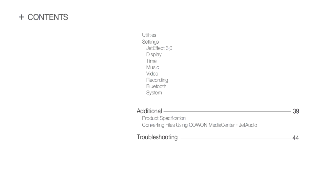 Cowon Systems J3 manual Additional 