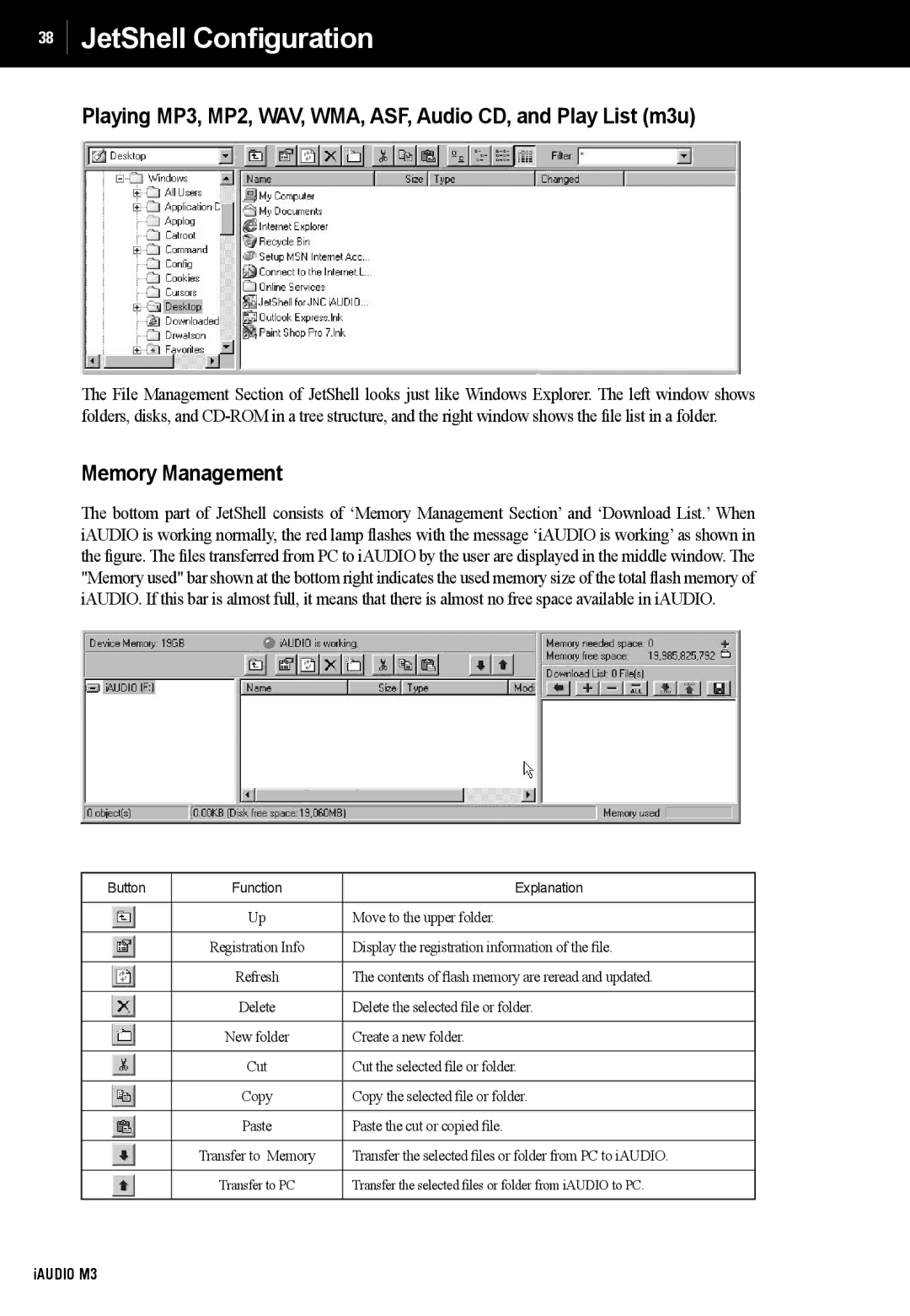 Cowon Systems M3 manual Memory Management 