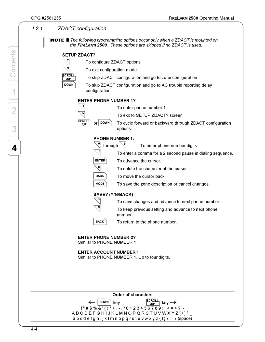 CPG CPG #2561255 manual Zdact configuration, Setup ZDACT? 