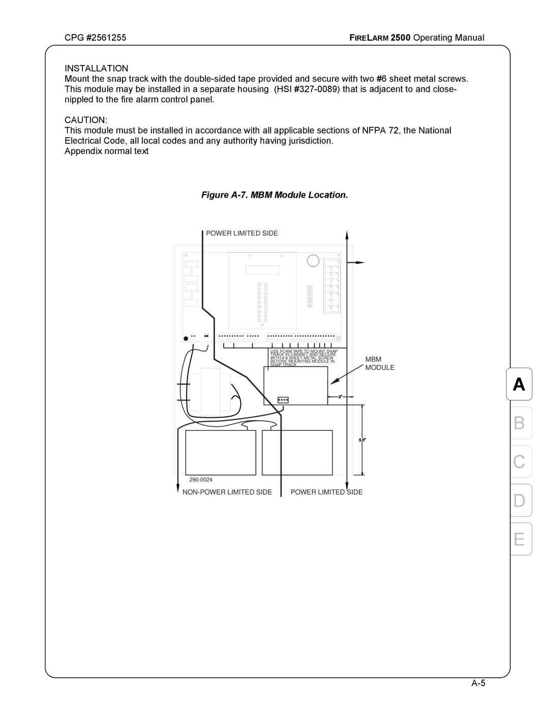 CPG CPG #2561255 manual Installation, Mbm 