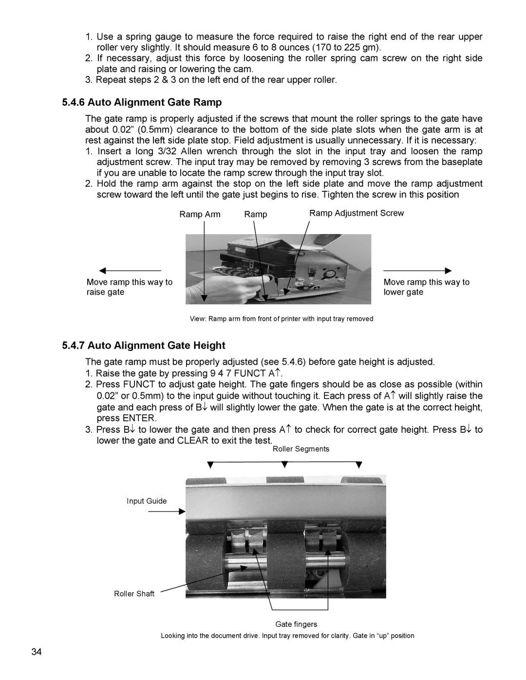 Craden Peripherals DP8 technical manual Auto Alignment Gate Ramp, Auto Alignment Gate Height 