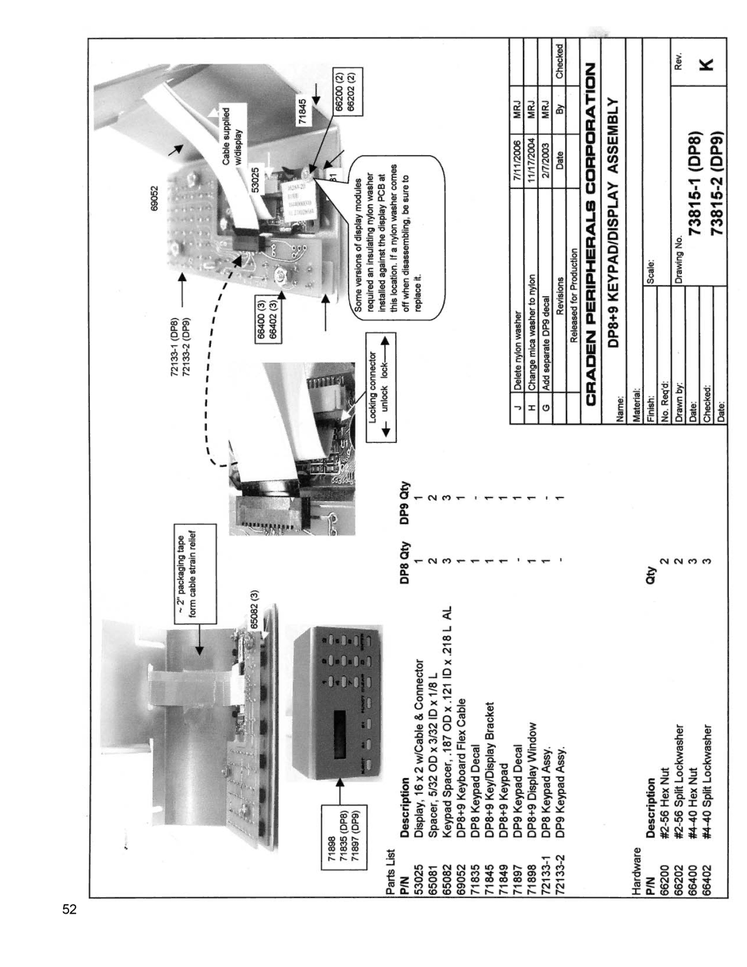 Craden Peripherals DP8 technical manual 