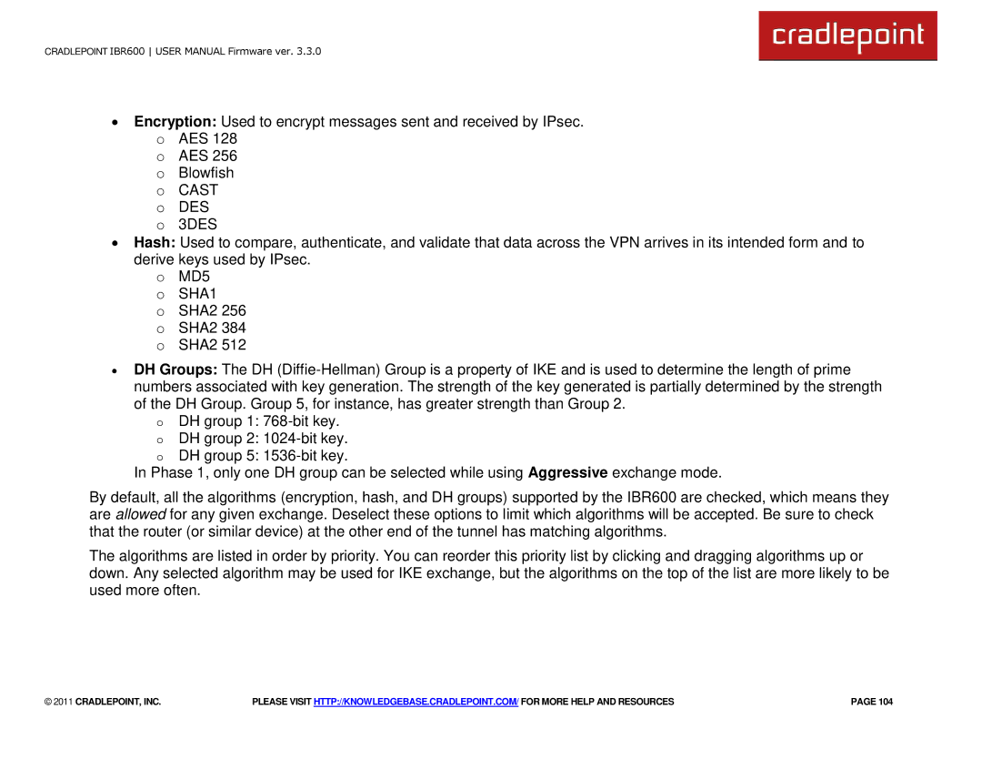 Cradlepoint IBR600 manual Cradlepoint, Inc 