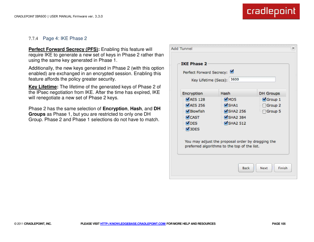Cradlepoint IBR600 manual IKE Phase 