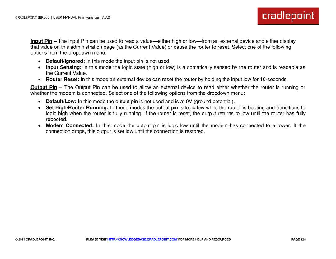 Cradlepoint IBR600 manual Cradlepoint, Inc 