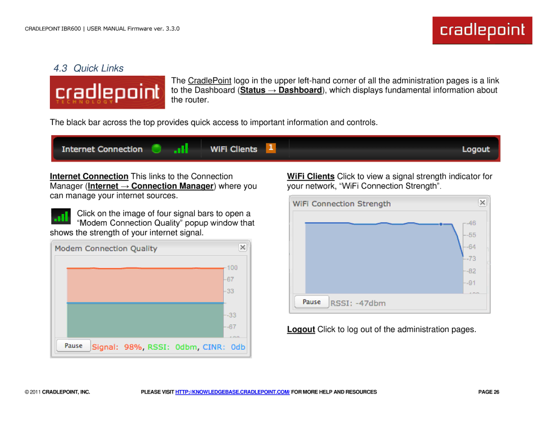 Cradlepoint IBR600 manual Quick Links 