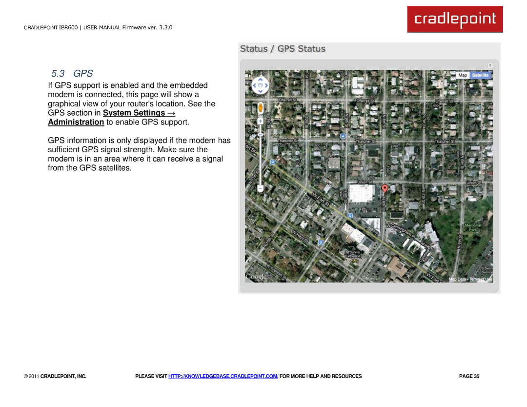 Cradlepoint IBR600 manual Gps 