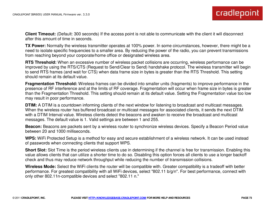 Cradlepoint IBR600 manual Cradlepoint, Inc 