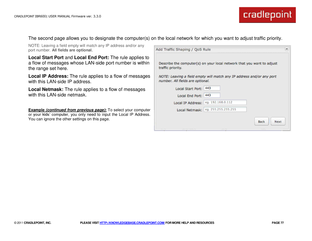 Cradlepoint IBR600 manual Cradlepoint, Inc 