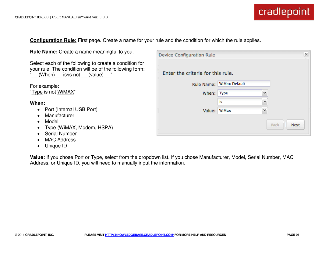 Cradlepoint IBR600 manual When 