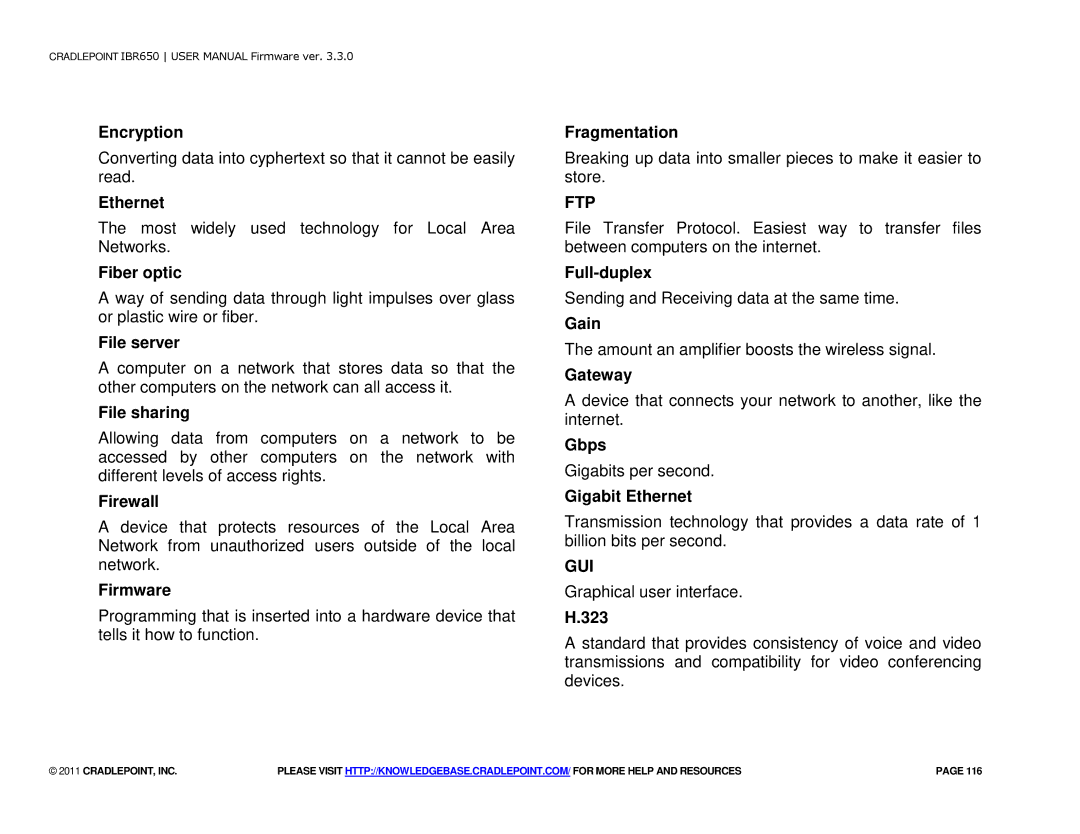 Cradlepoint IBR650 manual Ftp, Gui 