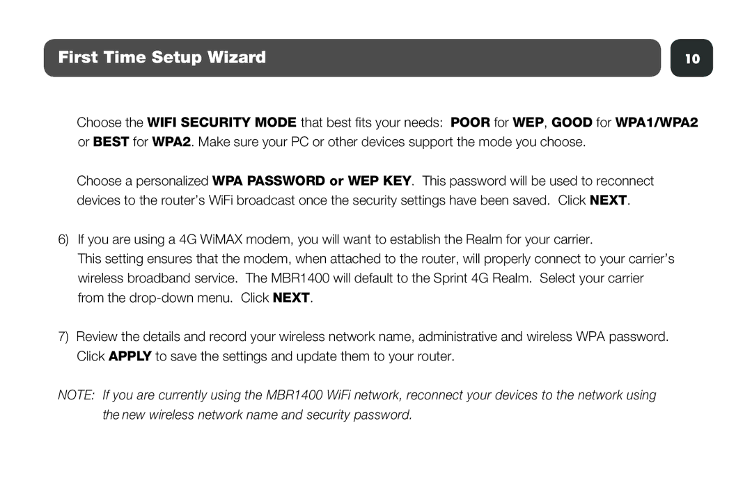 Cradlepoint MBR1400 setup guide First Time Setup Wizard 