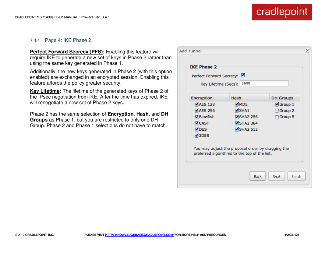 Cradlepoint MBR1400LE manual IKE Phase 
