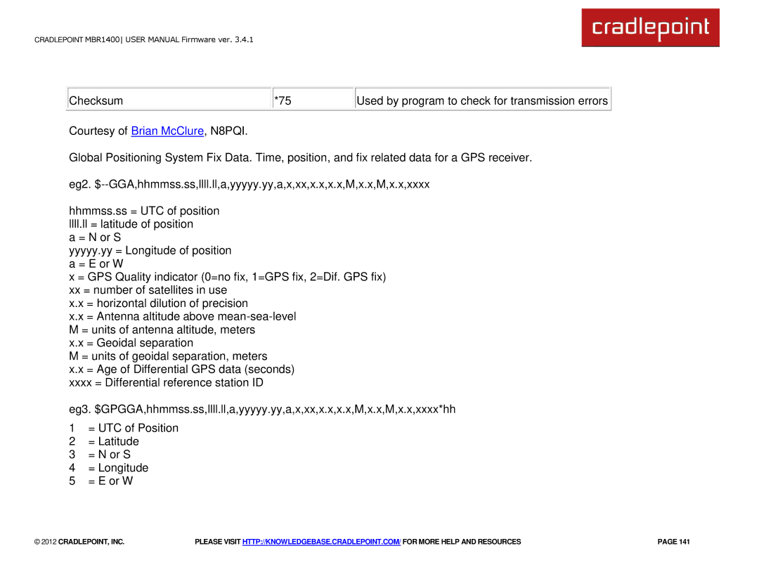 Cradlepoint MBR1400LE manual Cradlepoint, Inc 