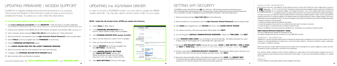 Cradlepoint MBR90 quick start Updating Firmware / Modem Support 