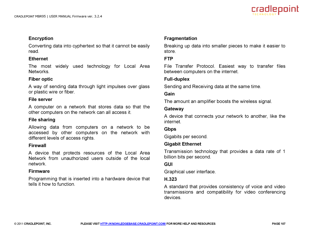 Cradlepoint MBR95 manual Ftp, Gui 