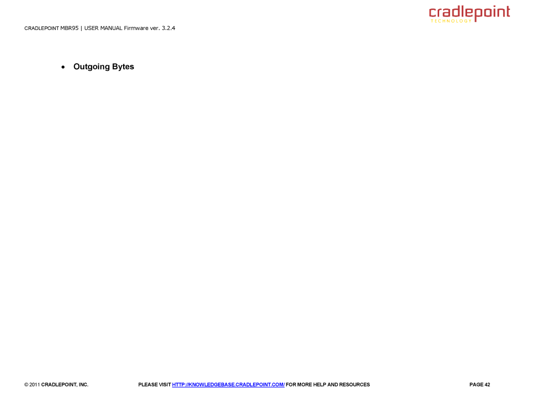 Cradlepoint MBR95 manual ∙ Outgoing Bytes 