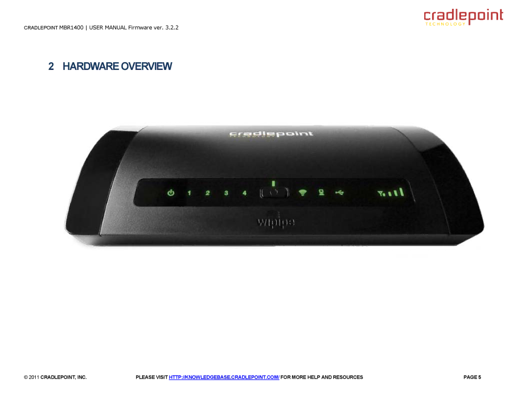 Cradlepoint MBR95 manual Hardware Overview 