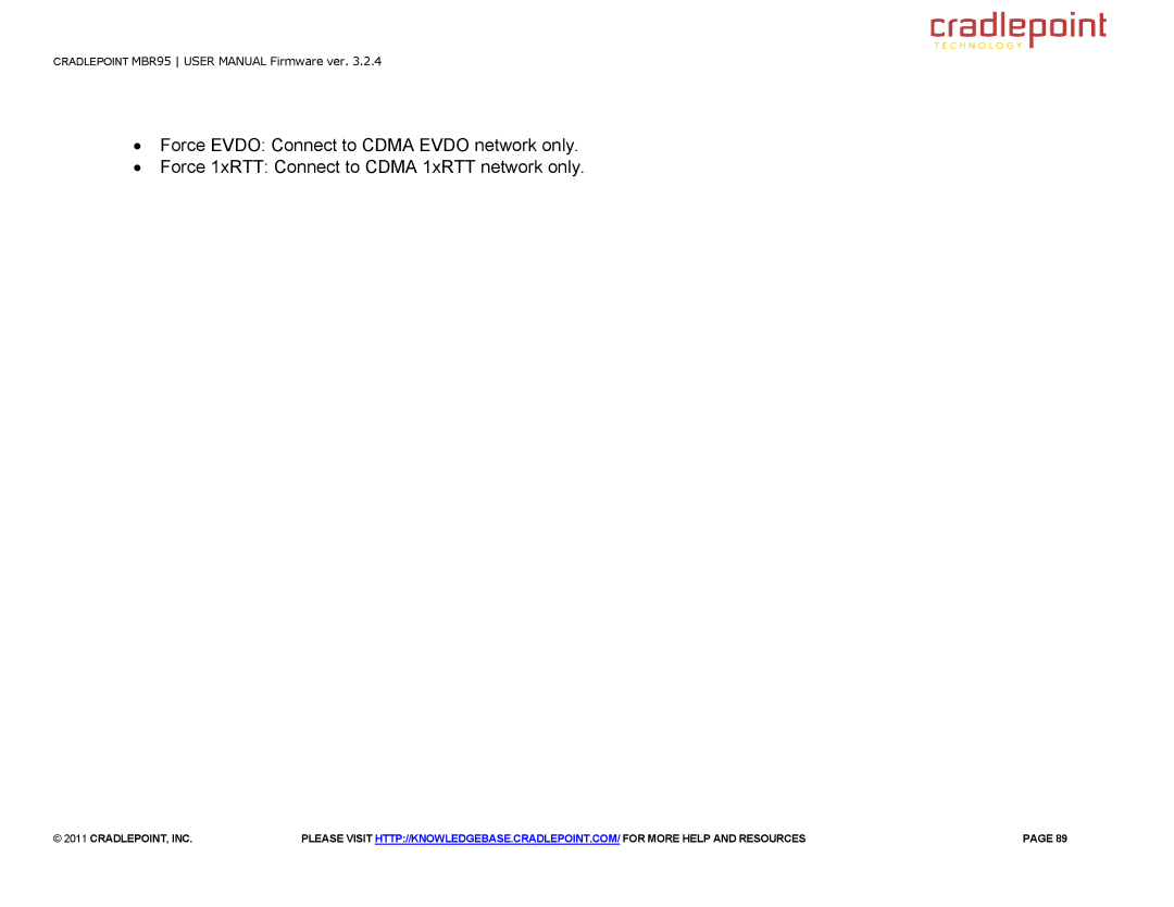 Cradlepoint MBR95 manual Cradlepoint, Inc 